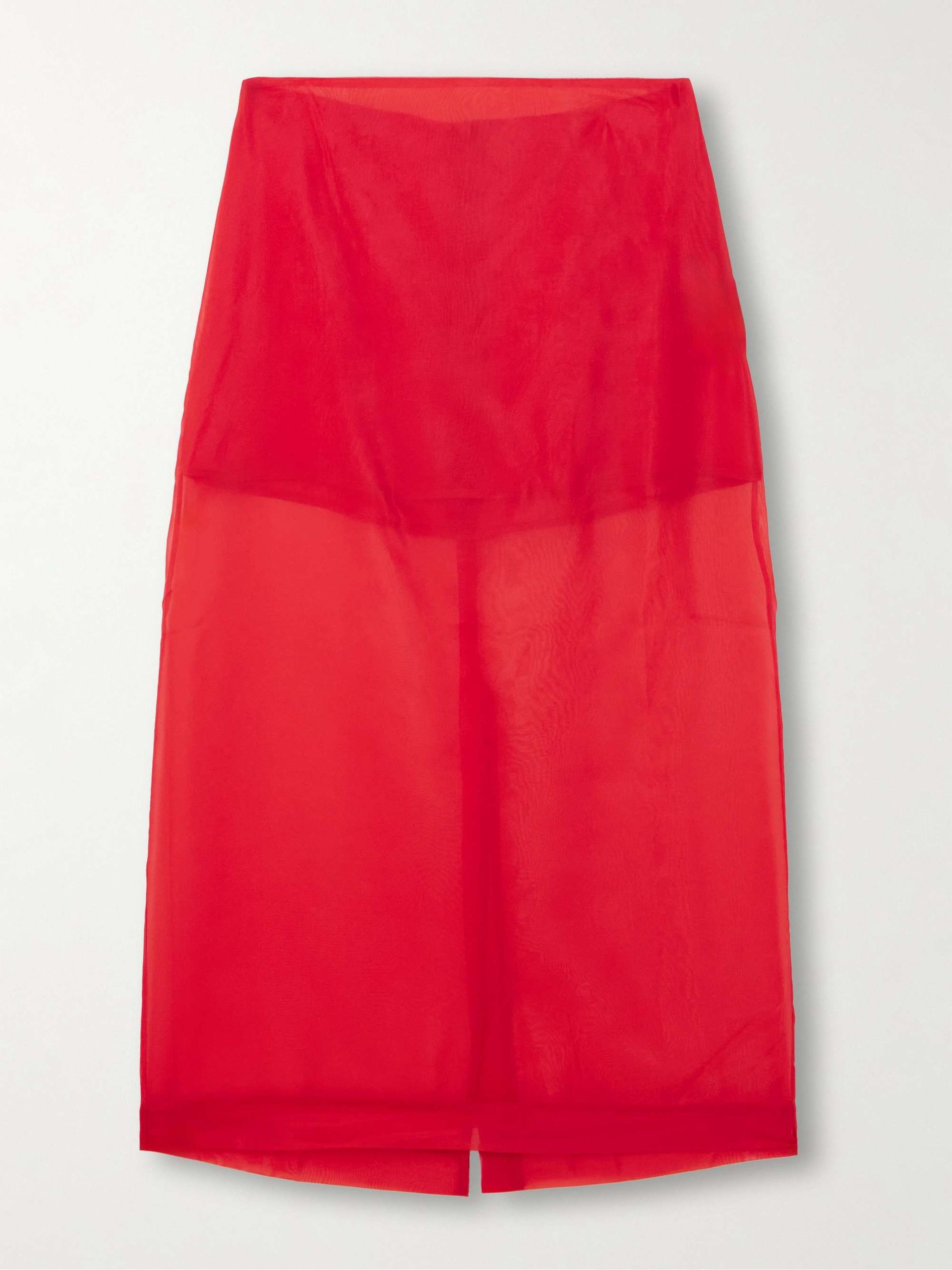 Peri Silk-Blend Organza Midi Skirt