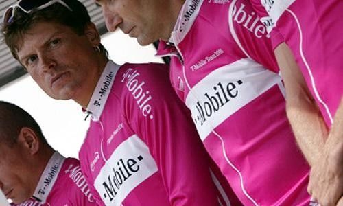 Jan Ullrich (T-Mobile) looking a little apprehensive at the team presentation