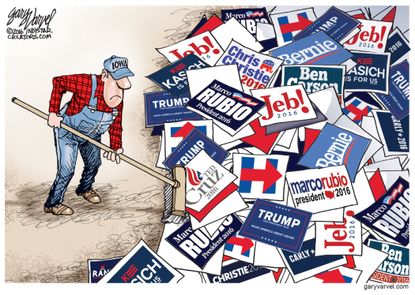 Political Cartoon U.S. Iowa Caucuses 2016