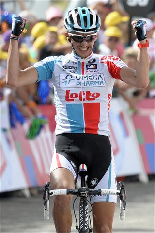 Jelle Vanendert wins, Tour de France 2011, stage 14