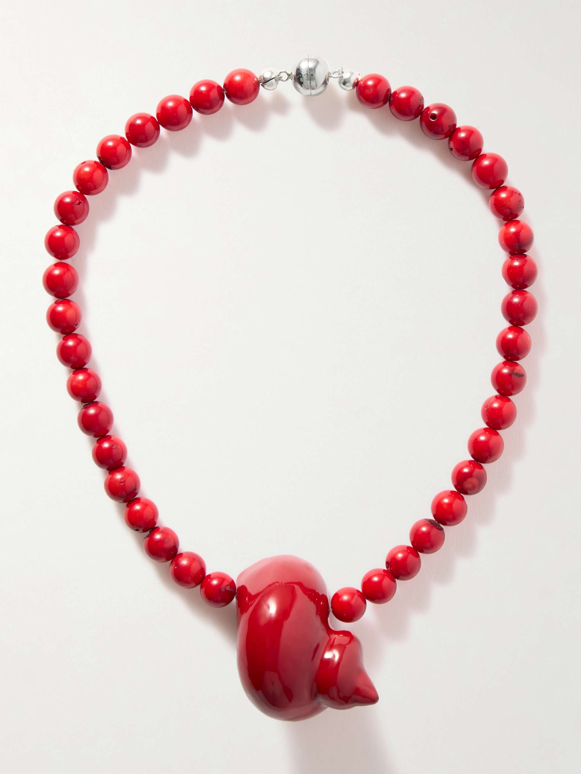 Mykonos Rhodium-Plated Beaded Necklace
