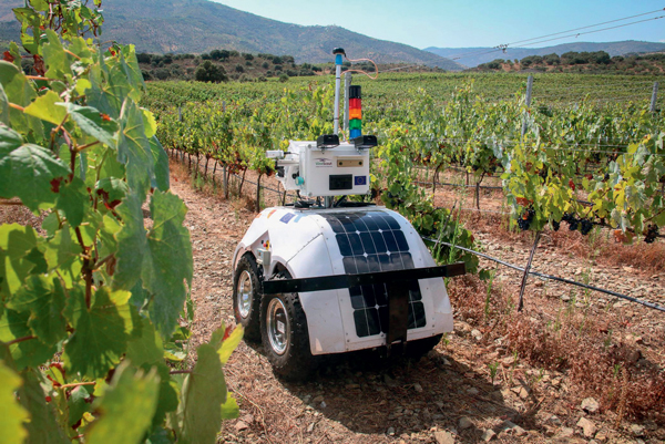 VineScout, a self-propelled robot, monitors conditions in the Symington vineyards in the Douro Superior