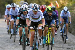 UCI Women's WorldTour: Anna van der Breggen (SD Worx) leads the peloton in the Tour of Flanders