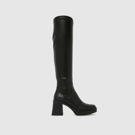 Schuh Doja Platform Knee High in Black