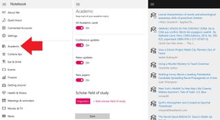 Cortana Academic screenshots