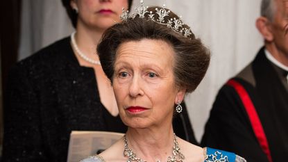 Princess Anne, Princess Royal attends the Lord Mayor's Banquet at the Guildhall during a State visit by the King and Queen of Spain on July 13, 2017 in London, England