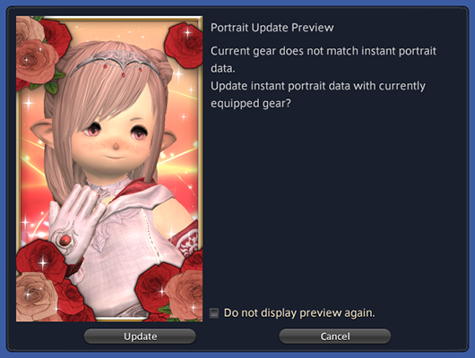 The new portrait update preview window, which should save you from embarrassment.