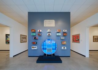 Johnston Marklee Hilbert museum of california art gallery interior with blue wall