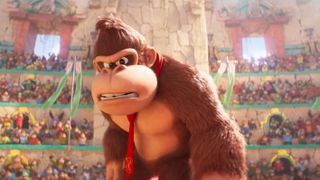 Donkey Kong looking angry in the Super Mario Bros. Movie clip.