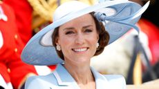 Catherine, Princess of Wales departs Buckingham Palace in an Ascot Landau horse-drawn carriage during Trooping the Colour 2026 on June 13, 2026
