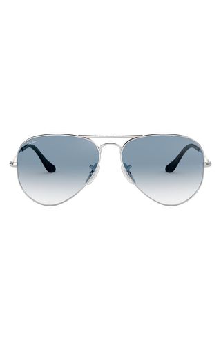 Small Original 55mm Aviator blue Sunglasses on a white background