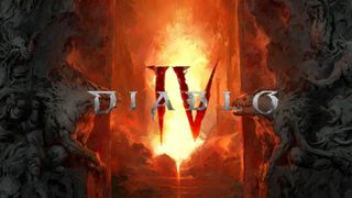 Diablo 4 logo in front of Hell gate