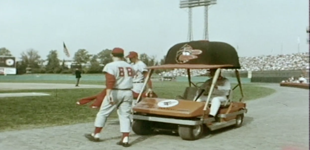 A bullpen cart.