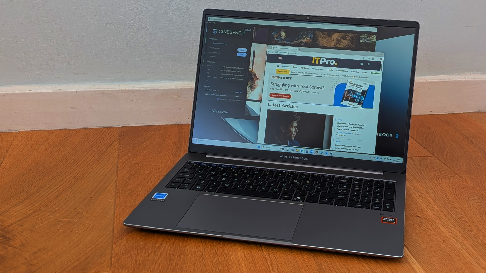 The Asus ExpertBook P3 on a desk