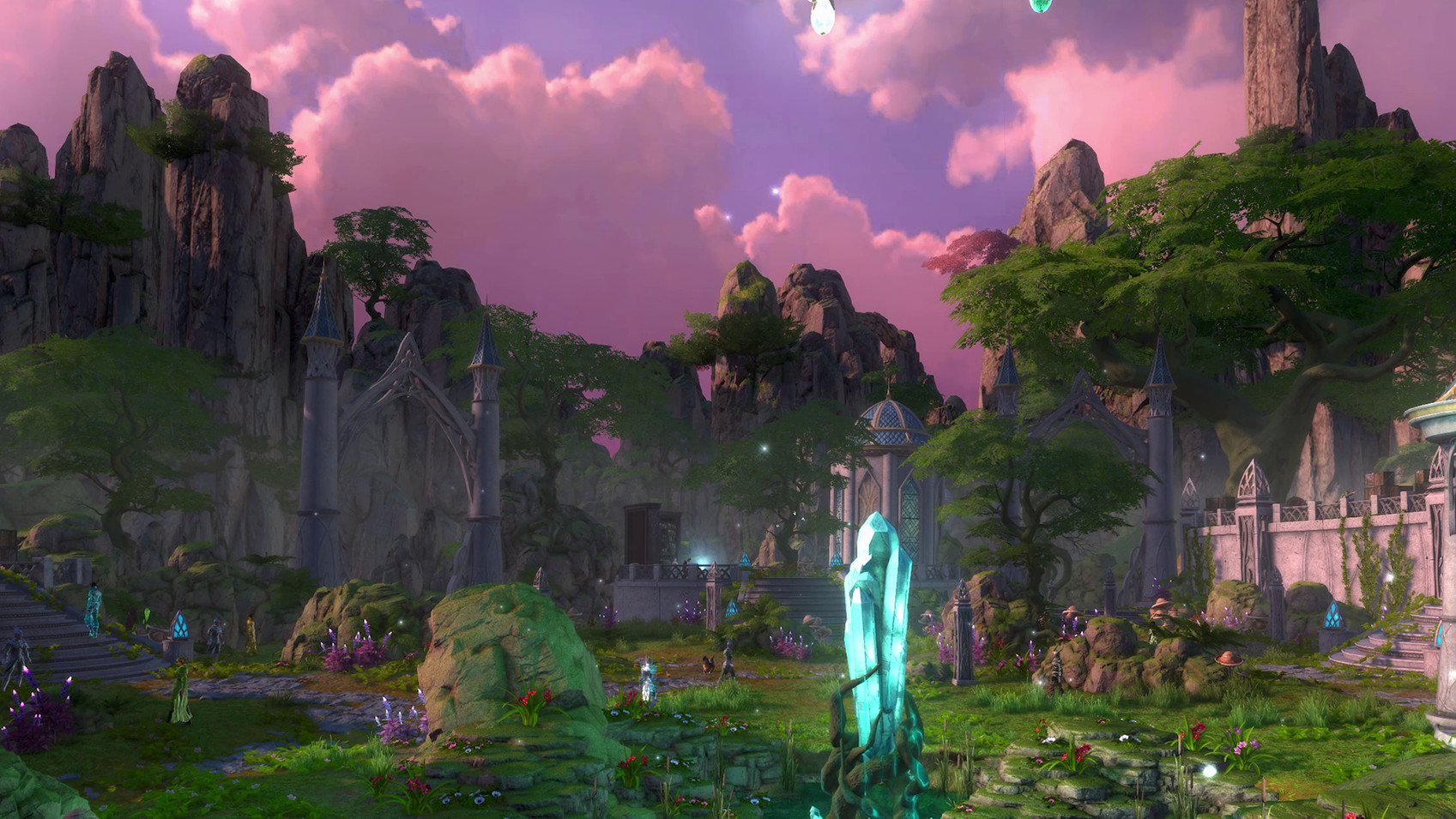 Neverwinter Sharandar elven forest at dusk