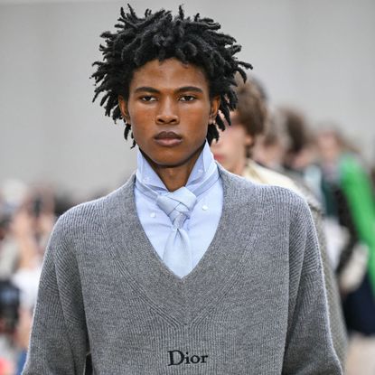 a model at the dior homme ss26 show