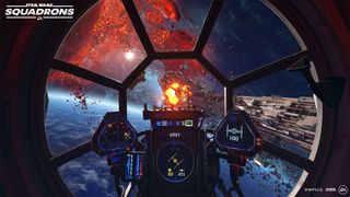Star Wars Squadron cockpit of a tie fighter