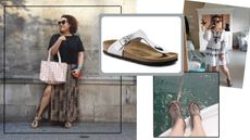 Rivkie Baum in Birkenstock sandals