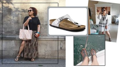 Rivkie Baum in Birkenstock sandals