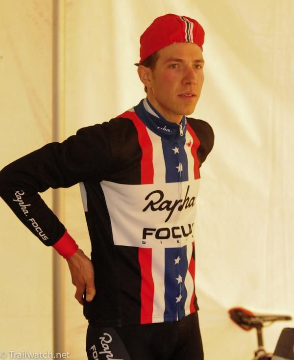 Jeremy Powers (Rapha Focus) waiting to be called to the podium