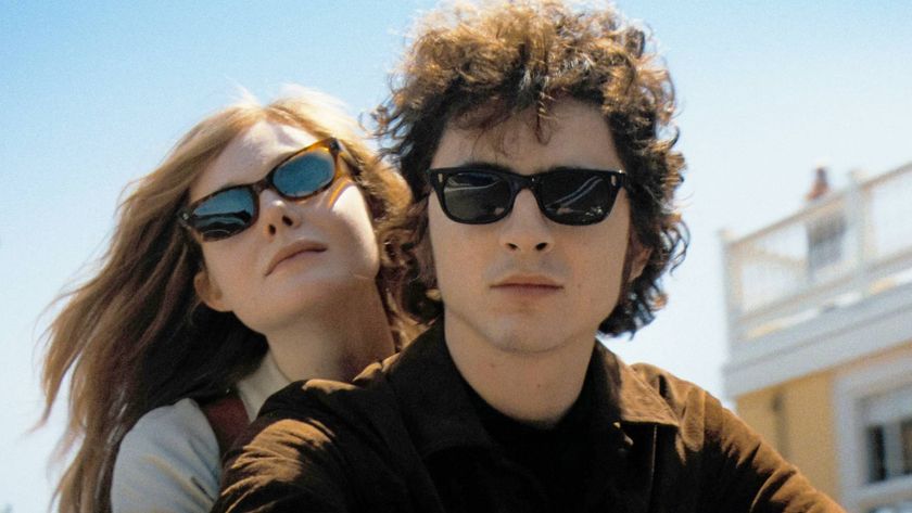 (L-R) Elle Fanning as Sylvie Russo and Timothée Chalamet as Bob Dylan as &quot;A Complete Unknown&quot;