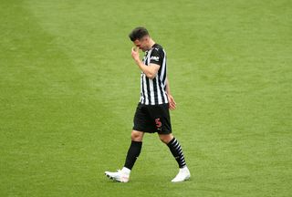 Fabian Schar was shown a late red card at St James' Park