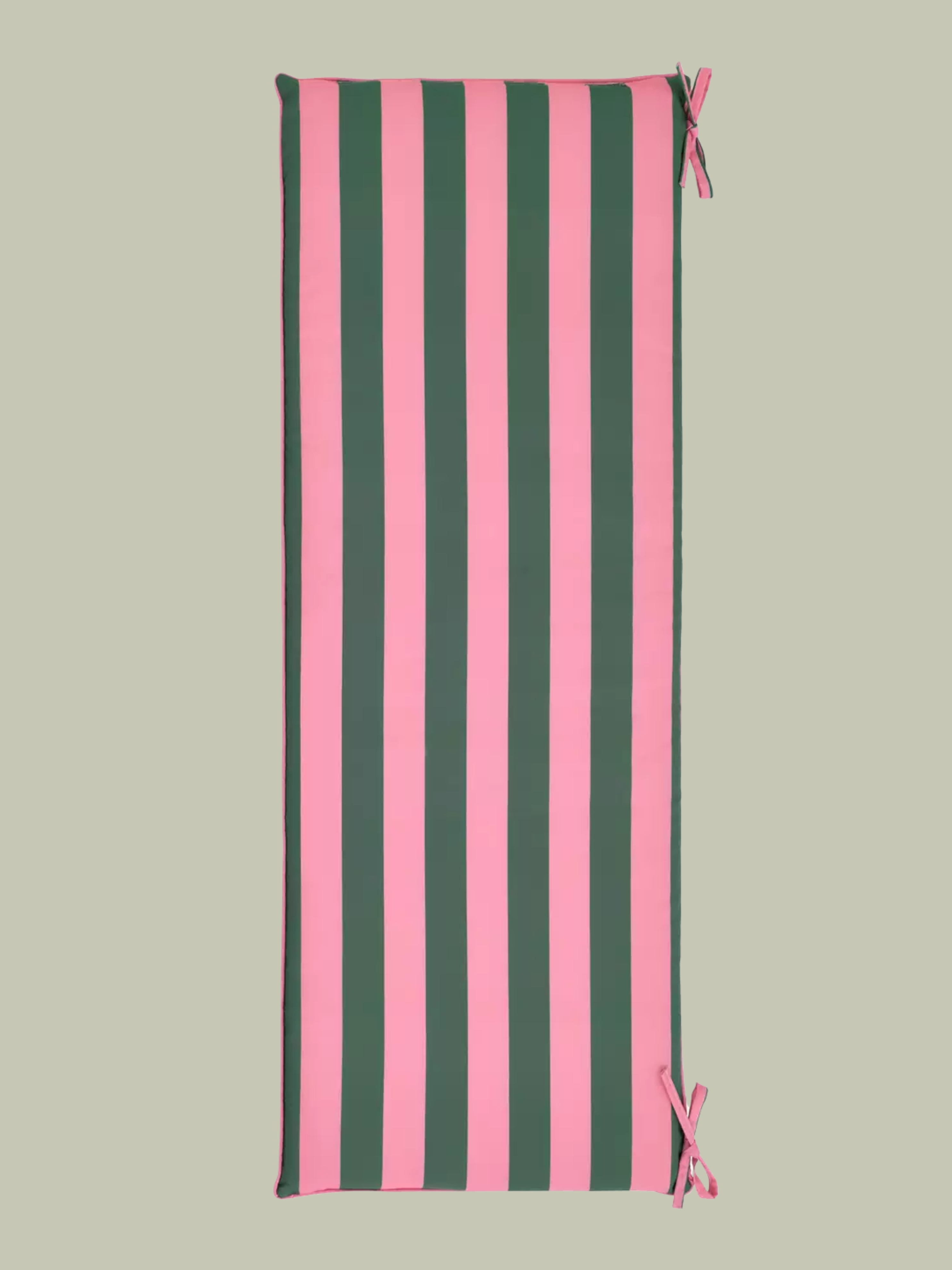 Habitat, Stripe Print Garden Bench Cushion - Pink and Green