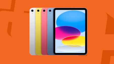 10th generation iPad on an orange background