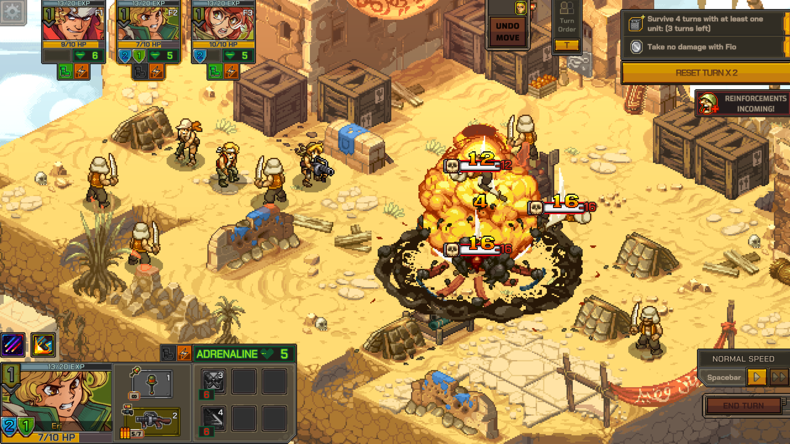 Metal Slug Tactics, isometric turn-based strategy