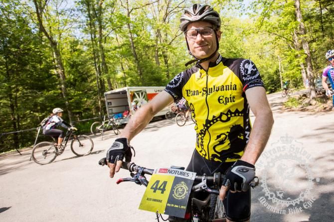 Alex Hawkins at the start of stage five.