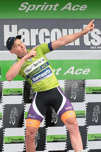Sam Witmitz winning the sprint jersey at the 2012 Tour of Southland