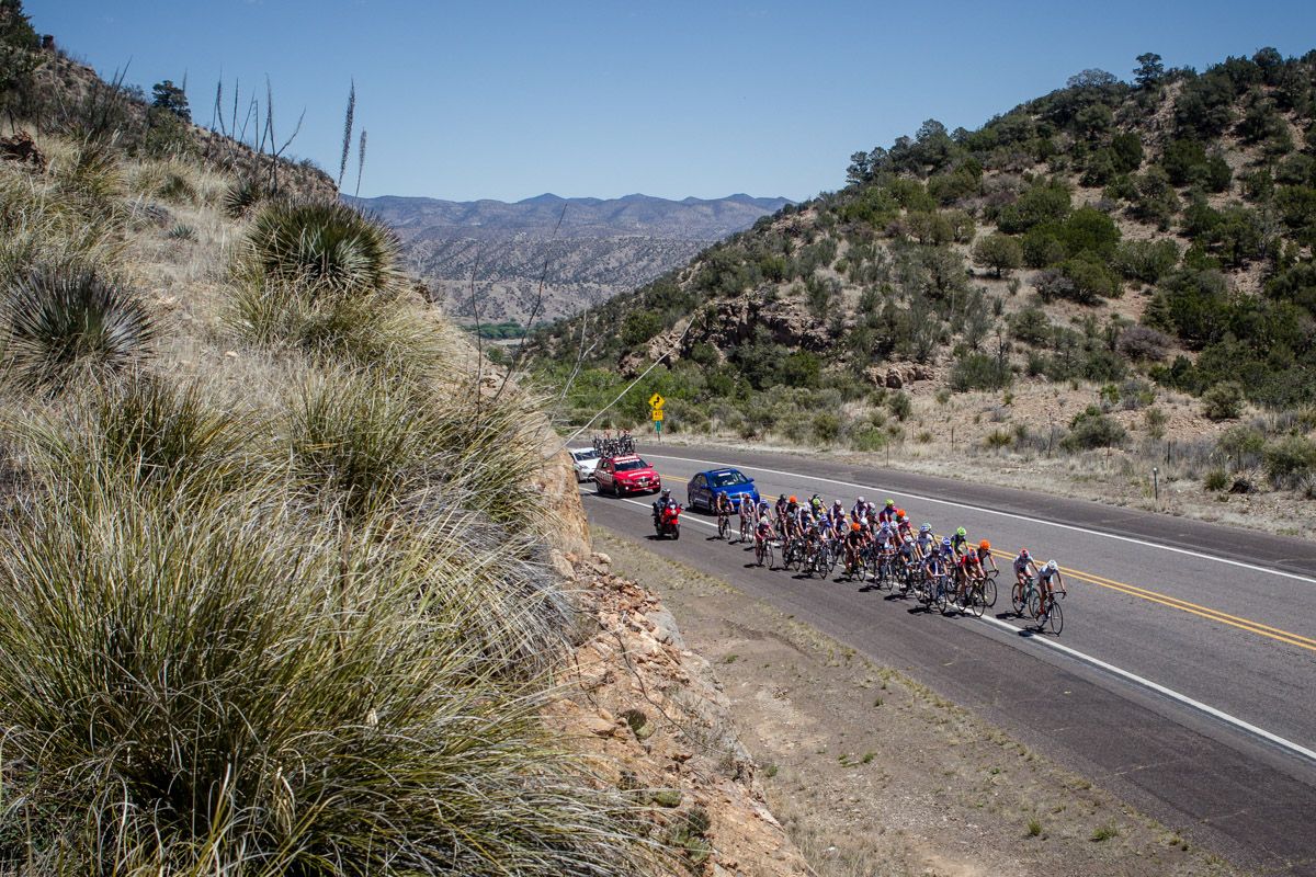 The women's peloton dwindled after todays high pace