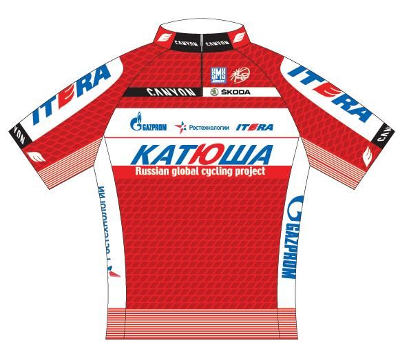 The design for Katusha's 2012 jersey