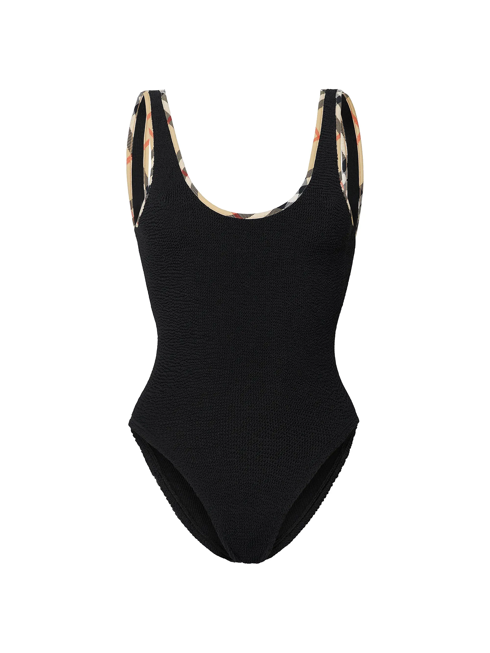 Burberry X Hunza G Faye Check Trim One-Piece Swimsuit