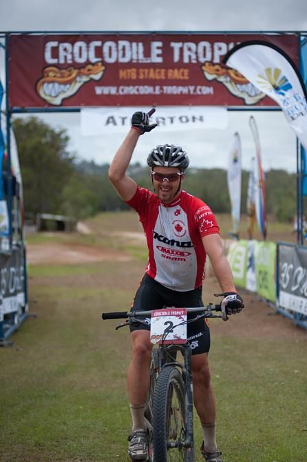 Cory Wallace wins today's fourth stage of the Crocodile Trophy on the Atherton Tablelands