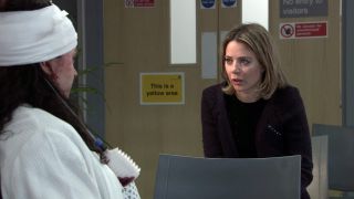 Abi Franklin talks to Nina in Coronation Street