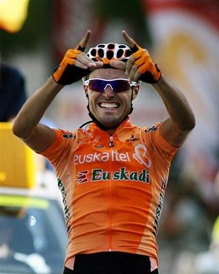 Sammy Sanchez (Euskaltel-Euskadi) was full of smiles after winning stage 15