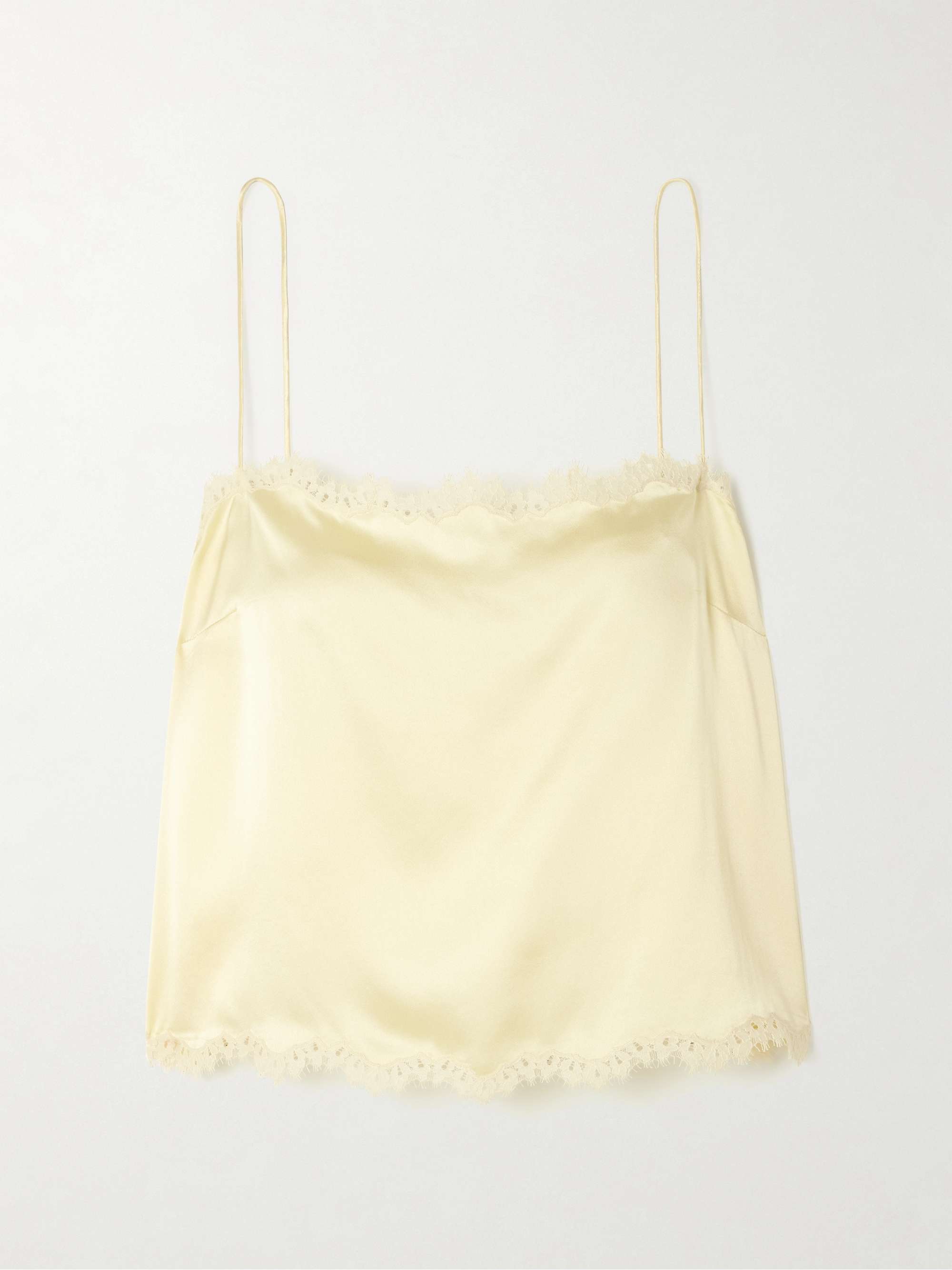 Loure Lace-Trimmed Silk-Satin Top