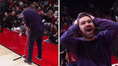 A lucky fan won $50,000 at an NBA game for sinking a full-court putt