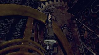 Alice: Madness Returns - Alice with cogs and wheels behind her