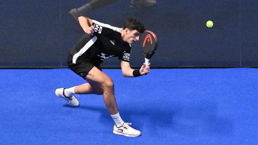 Premier Padel Finals favorite Arturo Coello in action at a padel event in Italy