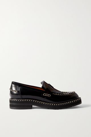 Noua Fringed Whipstitched Leather Loafers