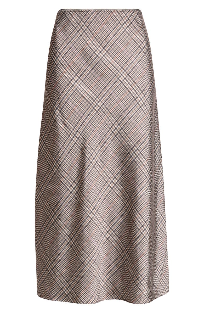 Pressed Plaid Satin Slip Skirt