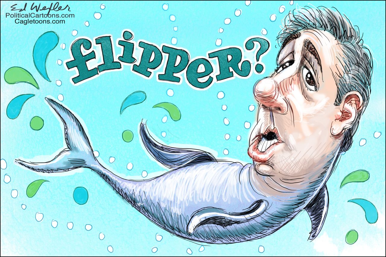 Political cartoon U.S. Trump Michael Cohen loyalty FBI office raid Flipper