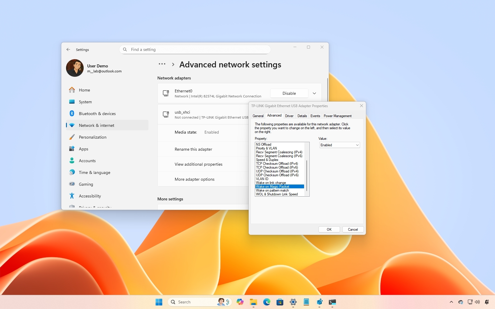 Windows 11 enable Wake on LAN