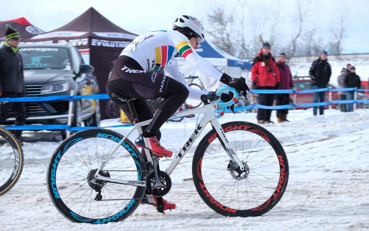 Katie Compton (Trek-Panache) wearing what appeared to be a new Panache kit