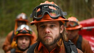 Max Thieriot in a press photo as Bode in Season 2 of Fire Country.