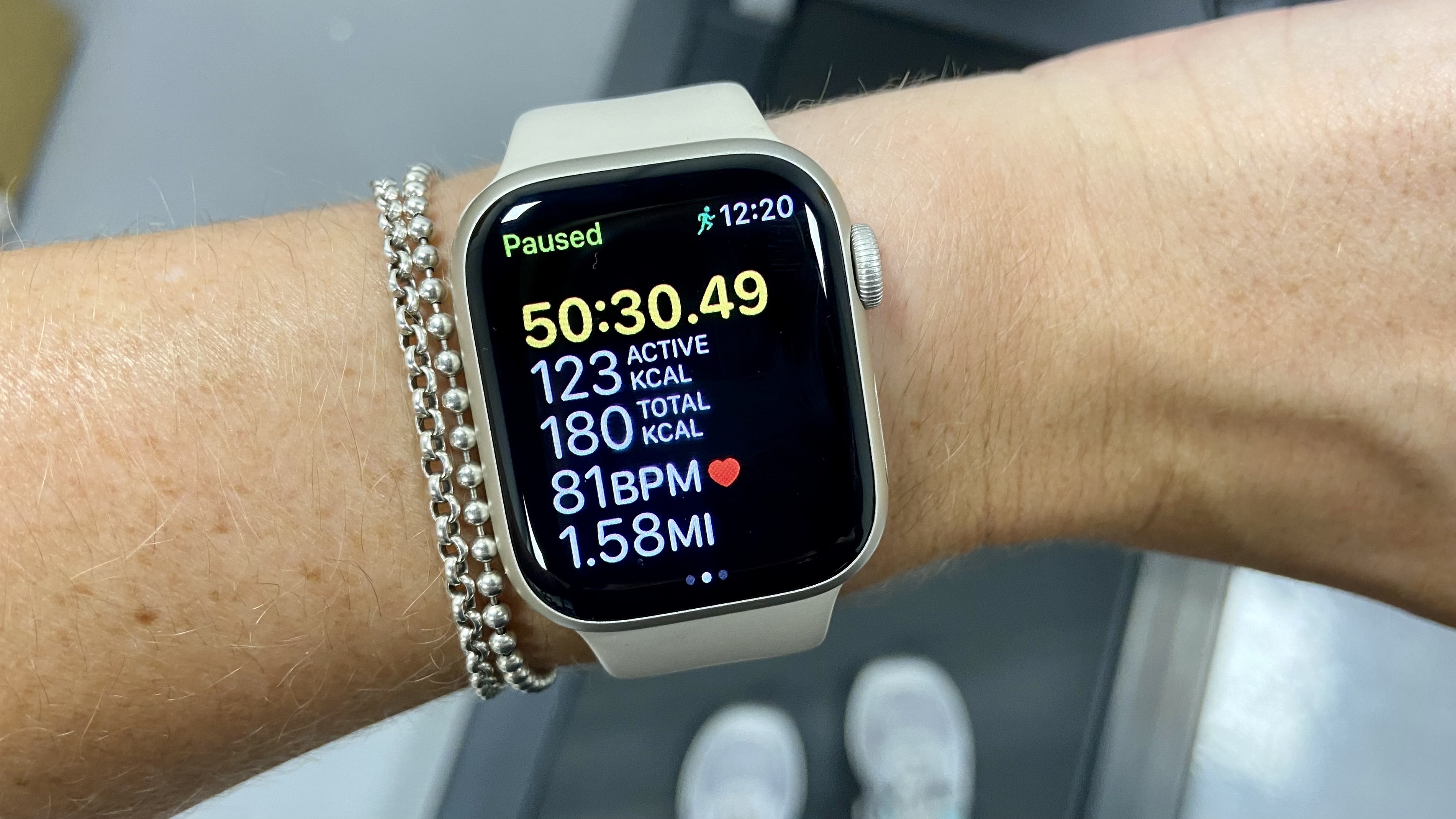 Screenshot of the Apple Watch after a walking workout