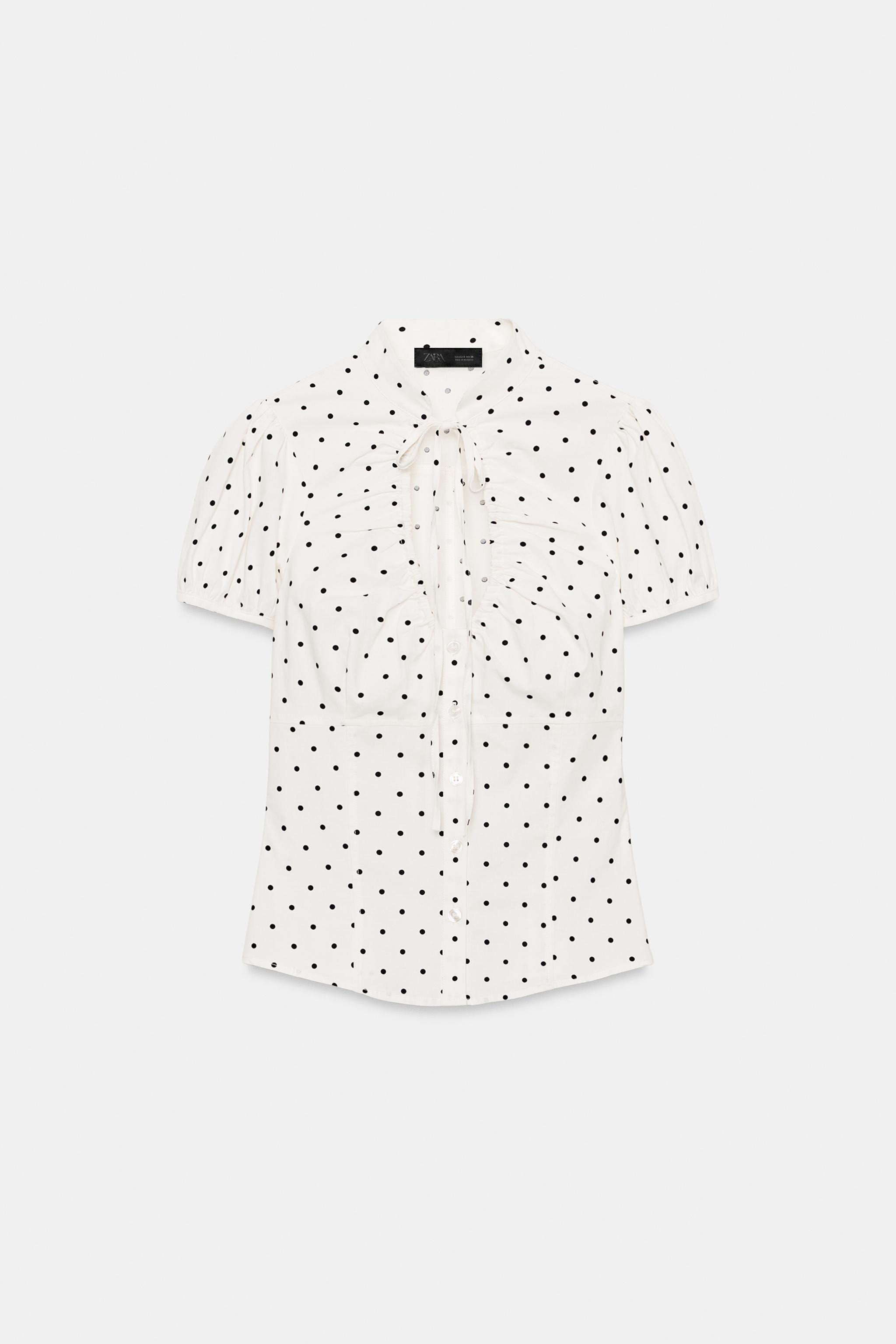 Zara, Tied Poplin Top