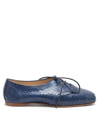 Maya Square-Toe Elaphe Oxford Shoes